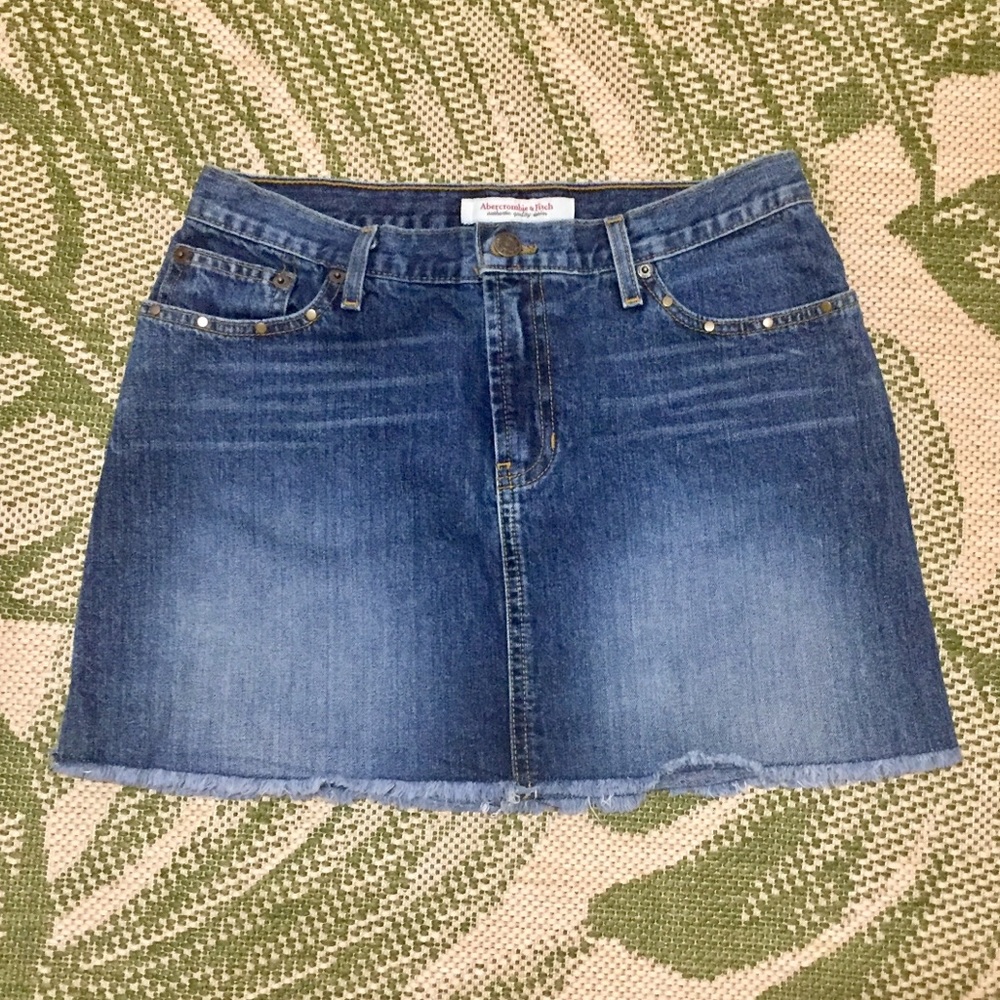 Abercrombie & Fitch Distressed Frayed Mini Skirt